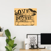  Liefde oldies muziek 4 Poster (Thuiskantoor)