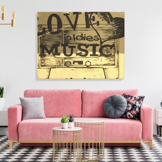  Liefde oldies muziek Canvas (Insitu (Woonkamer))