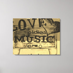 Liefde oldies muziek Canvas Afdruk