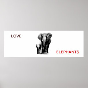 Liefde Olifant & Baby Olifant Poster