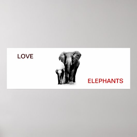 Liefde Olifant & Baby Olifant Poster (Voorkant)