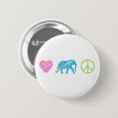 Liefde, olifant en vrede ronde button 5,7 cm (Voorkant /achterkant)