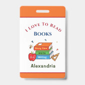 Liefde om boeken te lezen Lezer personaliseren Badge (Achterkant)