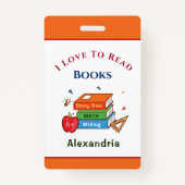 Liefde om boeken te lezen Lezer personaliseren Badge (Achterkant)