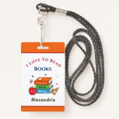 Liefde om boeken te lezen Lezer personaliseren Badge (Achterkant met draagriem)