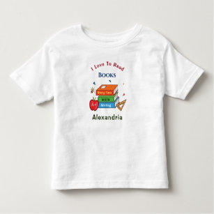 Liefde om boeken te lezen Lezer personaliseren Kinder Shirts
