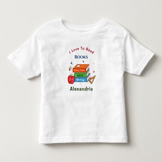 Liefde om boeken te lezen Lezer personaliseren Kinder Shirts (Voorkant)