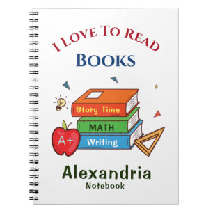 Liefde om boeken te lezen Lezer personaliseren Notitieboek