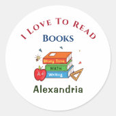 Liefde om boeken te lezen Lezer personaliseren Ronde Sticker (Voorkant)