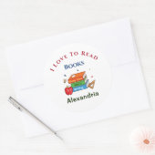Liefde om boeken te lezen Lezer personaliseren Ronde Sticker (Envelop)