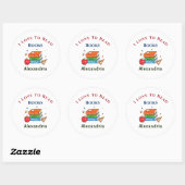 Liefde om boeken te lezen Lezer personaliseren Ronde Sticker (Vel)
