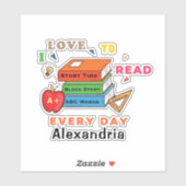 Liefde om boeken te lezen Lezer personaliseren Sticker (Vel)