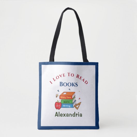 Liefde om boeken te lezen Lezer personaliseren Tote Bag (Voorkant)