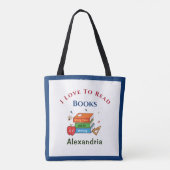 Liefde om boeken te lezen Lezer personaliseren Tote Bag (Achterkant)