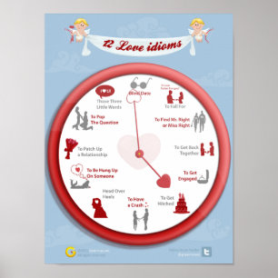 Liefde om de klok heen: 12 liefdeszweefgetouwen poster