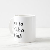 Liefde om een drink te drinken koffiemok (Voorkant links)
