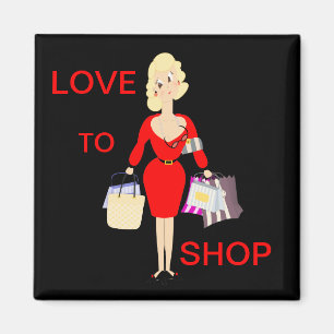 Liefde om grappige Lady Shopping te kopen Magneet