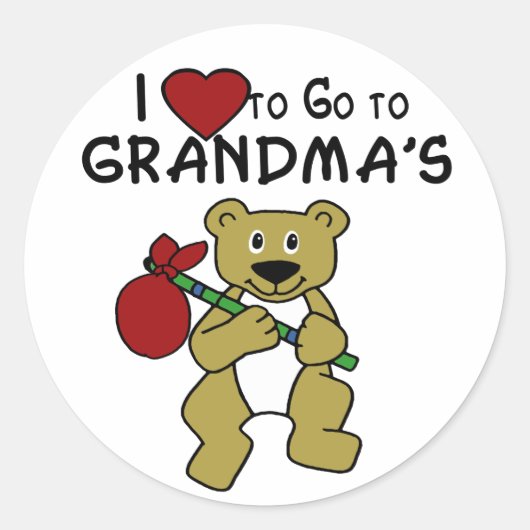 Liefde om naar oma te gaan ronde sticker (Voorkant)