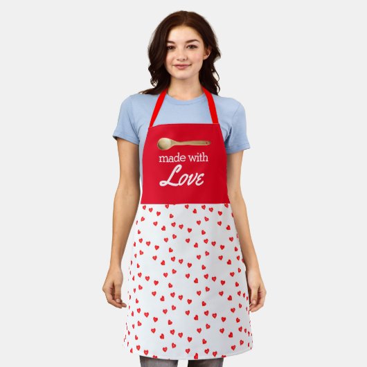 Liefde om Rood en Wit te Koken  Schort (Gedragen)