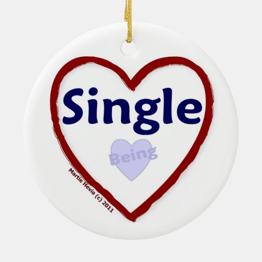 Liefde om single te zijn keramisch ornament (Achterkant)