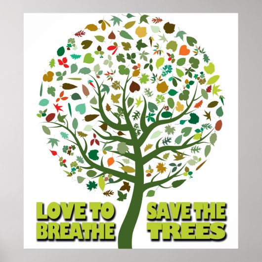 Liefde om te ademen, bomen redden poster (Voorkant)