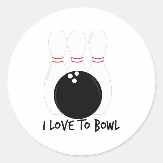 Liefde om te bowlen ronde sticker (Voorkant)