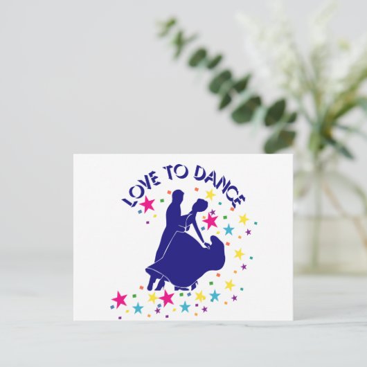 Liefde om te dansen briefkaart (Staand voorkant)