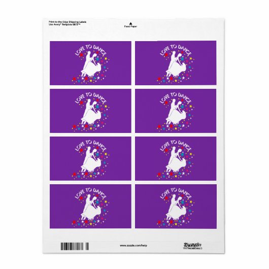 Liefde om te dansen etiket (Full Sheet)