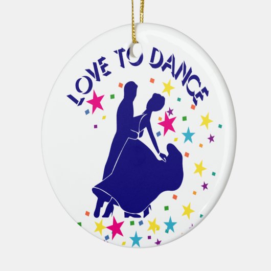 Liefde om te dansen keramisch ornament (Links)