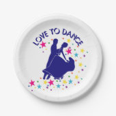 Liefde om te dansen papieren bordje (Voorkant)