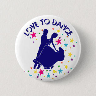 Liefde om te dansen ronde button 5,7 cm