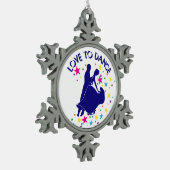Liefde om te dansen tin sneeuwvlok ornament (Links)