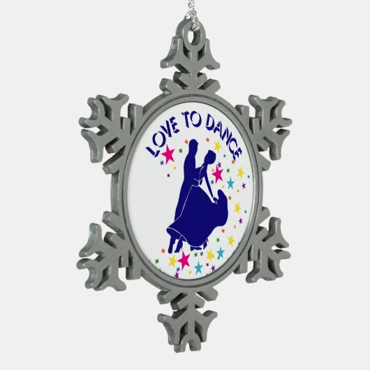 Liefde om te dansen tin sneeuwvlok ornament (Links)
