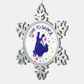 Liefde om te dansen tin sneeuwvlok ornament (Rechts)