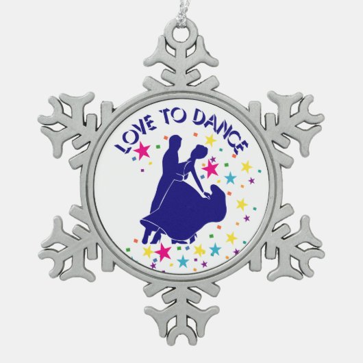 Liefde om te dansen tin sneeuwvlok ornament (Voorkant)