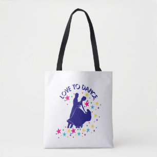 Liefde om te dansen tote bag