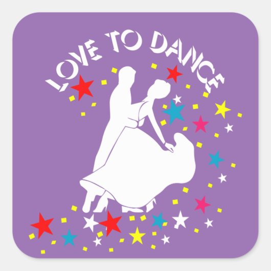 Liefde om te dansen vierkante sticker (Voorkant)