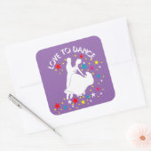 Liefde om te dansen vierkante sticker (Envelop)