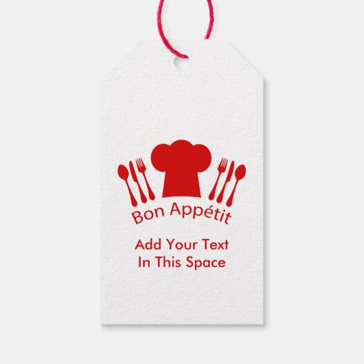 Liefde om te koken Chef Pet Bon Appetit Cadeaulabel (Achterkant)