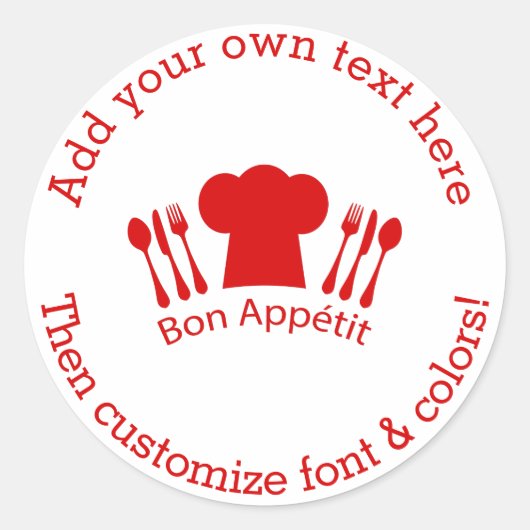 Liefde om te koken Chef Pet Bon Appetit Ronde Sticker (Voorkant)