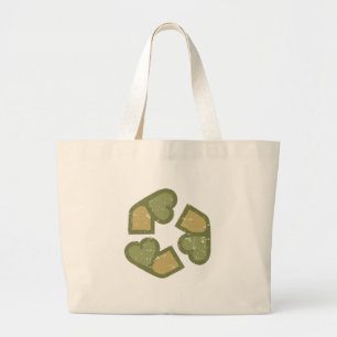 Liefde om te recyclen grote tote bag