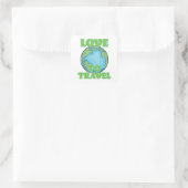 Liefde om te reizen vierkante sticker (Tas)