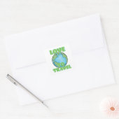 Liefde om te reizen vierkante sticker (Envelop)