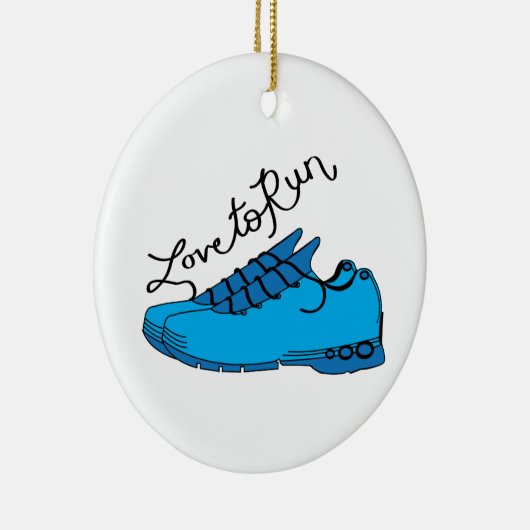 Liefde om te rennen keramisch ornament (Rechts)