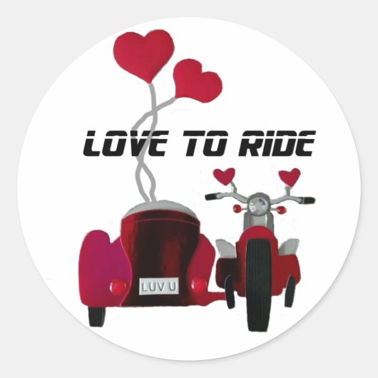 Liefde om te rijden Sidecar Motorcycles Stickers (Voorkant)