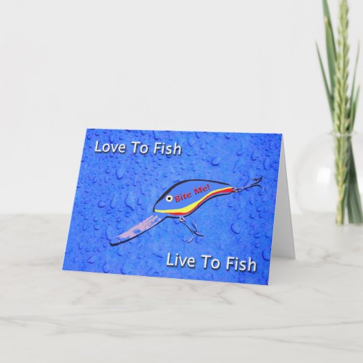 Liefde om te vissen Live to Fish Verjaardag Kaart (Voorkant)