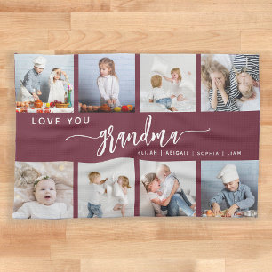 Liefde Oma 8 Foto Collage Bourgondië Theedoek