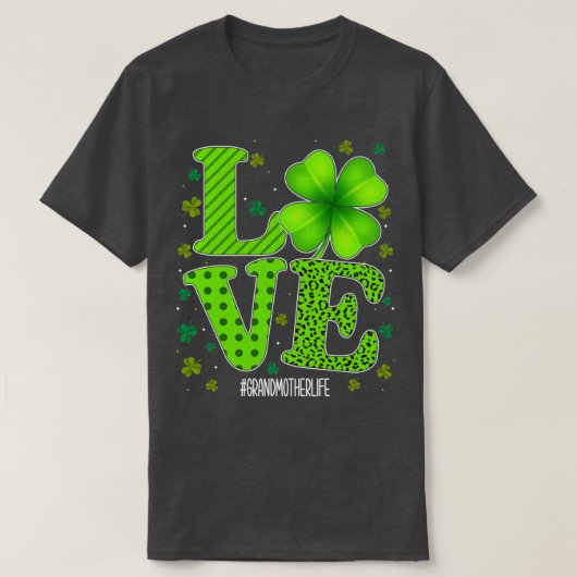 Liefde oma Green Pset Leopard Patricks Day T-shirt (Design voorkant)