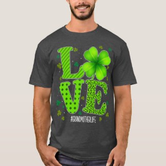Liefde oma Green Pset Leopard Patricks Day  T-shirt