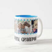 Liefde Oma Sweet Blue 4 Fotocollage Mok (Voorkant rechts)